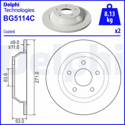 stabdžių diskas (1vnt)
                                DELPHI                                                BG5114C, Nenur
