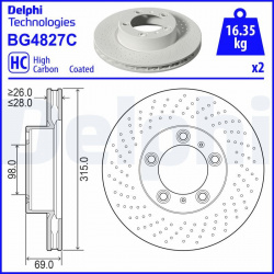 stabdžių diskas (1vnt)
                                DELPHI                                                BG4827C, Nenur