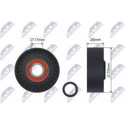 įtempiklio skriemulys, V formos rumbuotas diržas
                                NTY-SPEC                                  