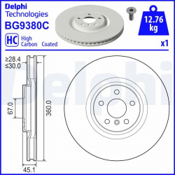 stabdžių diskas (1vnt)
                                DELPHI                                                BG9380C, Nenur