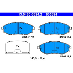 stabdžių trinkelių rinkinys, diskinis stabdys
                                ATE                                         