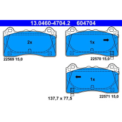 stabdžių trinkelių rinkinys, diskinis stabdys
ATE