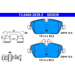 stabdžių trinkelių rinkinys, diskinis stabdys
                                ATE                                         