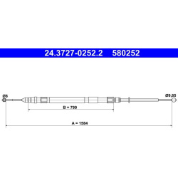 trosas, stovėjimo stabdys
                                ATE                                                24-3727-0252-2,