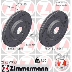 stabdžių diskas (1vnt) BLACK Z
                                ZIMMERMANN                                285.3519.53, Nenur
