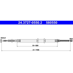 trosas, stovėjimo stabdys
                                ATE                                                24-3727-0550-2,