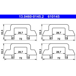 priedų komplektas, diskinių stabdžių trinkelės
                                ATE                                      