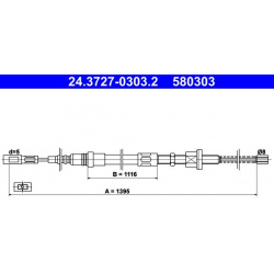 Trosas, stovėjimo stabdys
                                ATE                                                24-3727-0303-2,