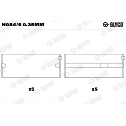 pagrindiniai guoliai, alkūninis velenas
                                GLYCO                                H084/5 0.25MM, 