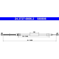 trosas, stovėjimo stabdys
                                ATE                                                24-3727-0806-2,