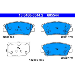 stabdžių trinkelių rinkinys, diskinis stabdys
                                ATE                                         