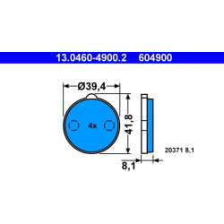 stabdžių trinkelių rinkinys, diskinis stabdys
                                ATE                                         