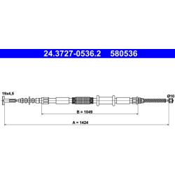 trosas, stovėjimo stabdys
                                ATE                                24-3727-0536-2, ATE, 24-3727-05