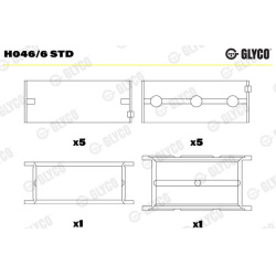 pagrindiniai guoliai, alkūninis velenas
                                GLYCO                                H046/6 STD, GLY