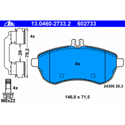 stabdžių trinkelių rinkinys, diskinis stabdys
                                ATE                                         