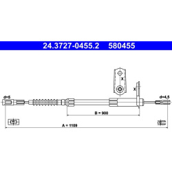 trosas, stovėjimo stabdys
                                ATE                                                24-3727-0455-2,