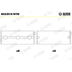 pagrindiniai guoliai, alkūninis velenas
                                GLYCO                                H1331/5 STD, GL