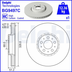 stabdžių diskas (1vnt)
                                DELPHI                                                BG9497C, Nenur