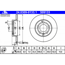 stabdžių diskas (1vnt) PowerDisc
                                ATE                                                24.0309