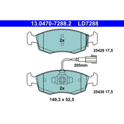 stabdžių trinkelių rinkinys, diskinis stabdys ATE Ceramic
                                                13-0470-7288-2, 