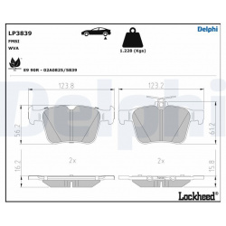 stabdžių trinkelių rinkinys, diskinis stabdys
                                DELPHI                                      