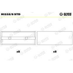 pagrindiniai guoliai, alkūninis velenas
                                GLYCO                                H1332/5 STD, GL