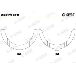 atraminis tarpiklis, alkūninis velenas
                                GLYCO                                A231/4 STD, GLYC