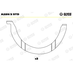 atraminis tarpiklis, alkūninis velenas
                                GLYCO                                A289/2 STD, GLYC