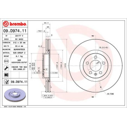 stabdžių diskas (1vnt) PRIME LINE - UV Coated
BREMBO 09.D974