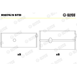 pagrindiniai guoliai, alkūninis velenas
                                GLYCO                                H1074/5 STD, GL