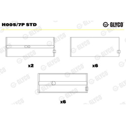 pagrindiniai guoliai, alkūninis velenas
                                GLYCO                                H005/7P STD, GL