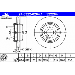 stabdžių diskas (1vnt) PowerDisc
                                ATE                                                24.0322
