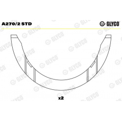 atraminis tarpiklis, alkūninis velenas
                                GLYCO                                A270/2 STD, GLYC