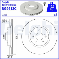 stabdžių diskas (1vnt)
                                DELPHI                                                BG9512C, Nenur