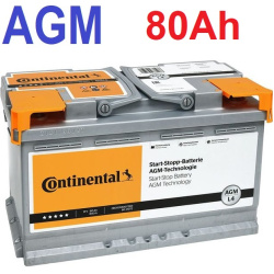 Akumuliatorius CONTINENTAL AGM 80Ah 800A PREMIUM
                                CONTINENTAL                                 