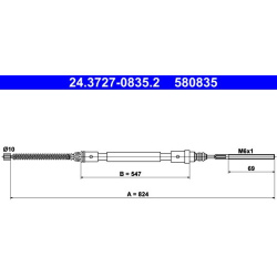 trosas, stovėjimo stabdys
                                ATE                                                24-3727-0835-2,