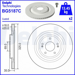 stabdžių diskas (1vnt)
                                DELPHI                                                BG5187C, Nenur