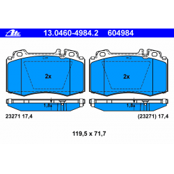 stabdžių trinkelių rinkinys, diskinis stabdys
                                ATE                                         
