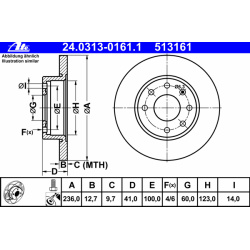 stabdžių diskas (1vnt) PowerDisc
                                ATE                                                24.0313
