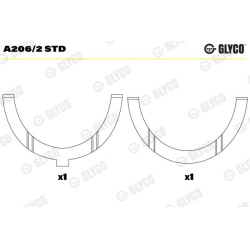 atraminis tarpiklis, alkūninis velenas
                                GLYCO                                A206/2 STD, GLYC