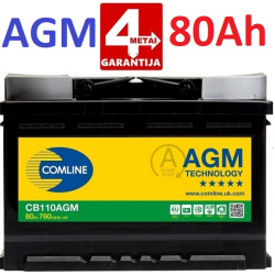 Akumuliatorius COMLINE AGM 80Ah 760A
                                CB110AGM, COMLINE, CB110AGM, auto detalė