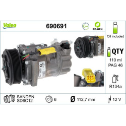 kompresorius, oro kondicionierius VALEO RE-GEN REMANUFACTURED
                                                690691, VALEO, 
