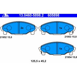 stabdžių trinkelių rinkinys, diskinis stabdys
                                ATE                                         