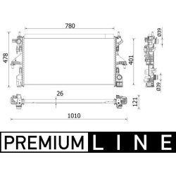 radiatorius, variklio aušinimas BEHR *** PREMIUM LINE ***
                                MAHLE                             