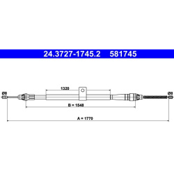 trosas, stovėjimo stabdys
                                ATE                                                24-3727-1745-2,