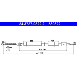 trosas, stovėjimo stabdys
                                ATE                                                24-3727-0822-2,