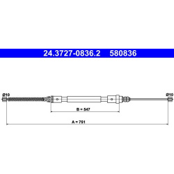 trosas, stovėjimo stabdys
                                ATE                                                24-3727-0836-2,