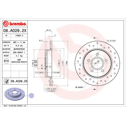 stabdžių diskas (1vnt) XTRA LINE - Xtra
                                BREMBO                                             