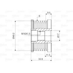 laisvos eigos sankaba, kint. sr. generatorius VALEO NEW SPARE PART
                                588056, VALEO, 588056, aut