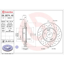 stabdžių diskas (1vnt) XTRA LINE - Xtra
                                BREMBO                                             